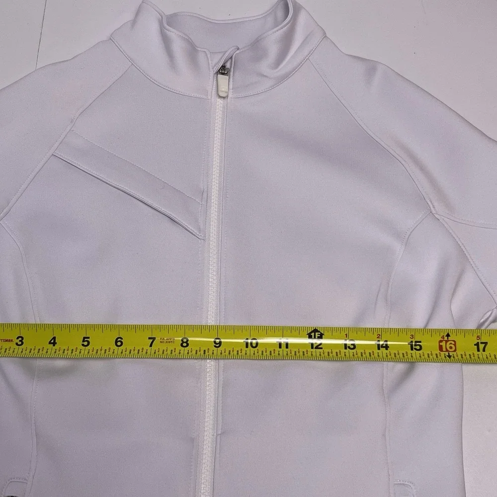 IBKUL Women's Small White Full Zip Jacket‎ Icefil Cooling UPF 50+ Mock Neck